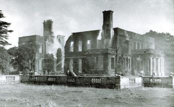 Ickwell Bury after the fire of 1937 [Z50/84/49]